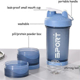 Darrahopens Gift & Novelty > Novelty > Novelty Gifts Powder Milkshake Drink Cup Sport Water Bottle 500Ml 3 Tier Protein Shaker Pill - Orange