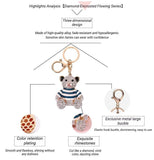 Darrahopens Gift & Novelty > Novelty > Novelty Gifts Purple Stripe Crystal Bear Keychain Cute Alloy Keyring Gift 2-Pack