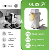 Darrahopens Gift & Novelty > Novelty > Novelty Gifts Rotary Cheese Grater Hand Crank - Cheese Shredder with 5 Blades & Storage Room, Easy to Clean, Stable Suction, Labor-Saving Handle, Rotary Grater Slicer for Fruit, Vegetables, Nuts, Chocolate