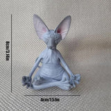 Darrahopens Gift & Novelty > Novelty > Novelty Gifts Set of 4 Meditating Cat Collectible Figurines Handmade Decorative Toys