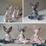 Darrahopens Gift & Novelty > Novelty > Novelty Gifts Set of 4 Meditating Cat Collectible Figurines Handmade Decorative Toys