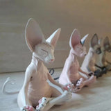 Darrahopens Gift & Novelty > Novelty > Novelty Gifts Set of 4 Meditating Cat Collectible Figurines Handmade Decorative Toys