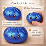 Darrahopens Gift & Novelty > Novelty > Novelty Gifts Simulated Smiley Steamed Bun Squishy Toy, Cute Stress Relief Plaything, Soft Slow-Rebound Texture, Adorable Desktop Decor（Golden pinching）