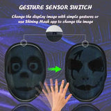 Darrahopens Gift & Novelty > Novelty > Novelty Gifts Smart LED Gesture-Sensing Light-Up Mask, 45 Dynamic + 70 Static Patterns, Party Atmosphere Essential / USB Rechargeable Version