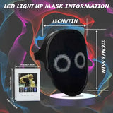Darrahopens Gift & Novelty > Novelty > Novelty Gifts Smart LED Gesture-Sensing Light-Up Mask, 45 Dynamic + 70 Static Patterns, Party Atmosphere Essential / USB Rechargeable Version