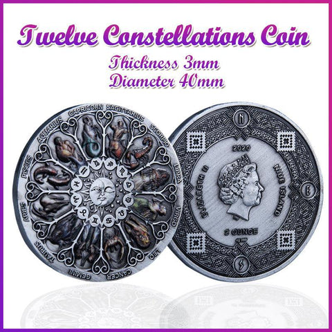 Darrahopens Gift & Novelty > Novelty > Novelty Gifts Twelve Constellations Coin Sun and Moon Challenge Medal Double-sided Embossed