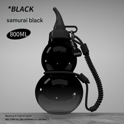 Darrahopens Gift & Novelty > Novelty > Novelty Gifts Unique Gourd-Shaped Sports Water Bottle - 800ml Tritan Material, Leakproof with Carry Strap(black)