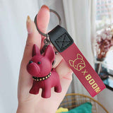 Darrahopens Gift & Novelty > Novelty > Novelty Gifts Wine Red Cute Resin French Bulldog Keychain Pendant for Backpacks and Keys – Trendy Frenchie Dog Bag Hanging Ornament, Stylish Accessory Solution for Local Trendsetters
