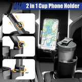 Darrahopens Hampers > Gift Hampers > Beer Hampers Car Cup Holder with Phone Mount - Adjustable Rotatable Expander for Cell Phone & Drink