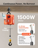 Darrahopens Hampers > Gift Hampers > Beer Hampers VEVOR 3-in-1 Electric Hoist Winch, 700 kg Capacity, 1500W Portable Power Winch Crane, 7.6 m Lifting Height, 5 m/min with Manual, Wired and Wireless Remote Control for Factory, Warehouss, Garage