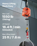 Darrahopens Hampers > Gift Hampers > Beer Hampers VEVOR 3-in-1 Electric Hoist Winch, 700 kg Capacity, 1500W Portable Power Winch Crane, 7.6 m Lifting Height, 5 m/min with Manual, Wired and Wireless Remote Control for Factory, Warehouss, Garage