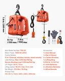 Darrahopens Hampers > Gift Hampers > Beer Hampers VEVOR 3-in-1 Electric Hoist Winch, 700 kg Capacity, 1500W Portable Power Winch Crane, 7.6 m Lifting Height, 5 m/min with Manual, Wired and Wireless Remote Control for Factory, Warehouss, Garage