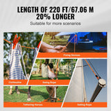 Darrahopens Hampers > Gift Hampers > Gourmet Food Hampers VEVOR Double Braided Polyester Rope, 19 mm x 67.06 m, 24 Strands, 88.96kN Breaking Strength Outdoor Climbing Rope, Arborist Rigging Rope for Rock Hiking Camping Swing Rappelling Rescue, Orange/Black
