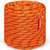 Darrahopens Hampers > Gift Hampers > Gourmet Food Hampers VEVOR Double Braided Polyester Rope, 19 mm x 67.06 m, 24 Strands, 88.96kN Breaking Strength Outdoor Climbing Rope, Arborist Rigging Rope for Rock Hiking Camping Swing Rappelling Rescue, Orange/Black