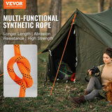 Darrahopens Hampers > Gift Hampers > Gourmet Food Hampers VEVOR Double Braided Polyester Rope, 19 mm x 67.06 m, 24 Strands, 88.96kN Breaking Strength Outdoor Climbing Rope, Arborist Rigging Rope for Rock Hiking Camping Swing Rappelling Rescue, Orange/Black