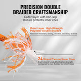 Darrahopens Hampers > Gift Hampers > Gourmet Food Hampers VEVOR Double Braided Polyester Rope, 19 mm x 67.06 m, 24 Strands, 88.96kN Breaking Strength Outdoor Climbing Rope, Arborist Rigging Rope for Rock Hiking Camping Swing Rappelling Rescue, Orange/Black