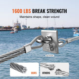 Darrahopens Hampers > Gift Hampers > Self Care Hampers VEVOR Wire Rope Kit, 3.18 mm 305 m 316 Stainless Steel Cable with Cutter and Gloves, 7.1KN Breaking Strength, 7x7 Strands Construction Marine Aircraft Grade for Handrail Stair Decking Fence Outdoors
