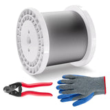 Darrahopens Hampers > Gift Hampers > Self Care Hampers VEVOR Wire Rope Kit, 3.18 mm 305 m 316 Stainless Steel Cable with Cutter and Gloves, 7.1KN Breaking Strength, 7x7 Strands Construction Marine Aircraft Grade for Handrail Stair Decking Fence Outdoors