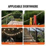 Darrahopens Hampers > Gift Hampers > Self Care Hampers VEVOR Wire Rope Kit, 3.18 mm 305 m 316 Stainless Steel Cable with Cutter and Gloves, 7.1KN Breaking Strength, 7x7 Strands Construction Marine Aircraft Grade for Handrail Stair Decking Fence Outdoors