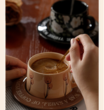 Darrahopens Hampers > Gift Hampers > Tea & Coffee Hampers Black Camellia Elegant Ceramic Coffee Cup & Saucer Set - Couples Gift Box, Premium Wedding & Bridesmaid Favor, High-End Exquisite Design