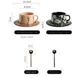 Darrahopens Hampers > Gift Hampers > Tea & Coffee Hampers Brown Tulip Elegant Ceramic Coffee Cup & Saucer Set - Couples Gift Box, Premium Wedding & Bridesmaid Favor, High-End Exquisite Design
