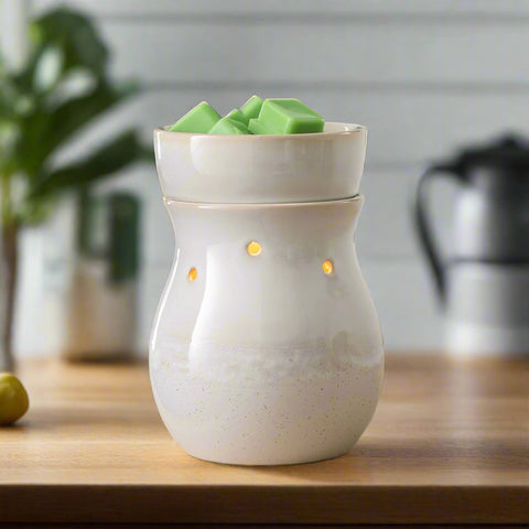 Darrahopens Hampers > Gift Hampers > Wine & Champagne Hampers Frosted Farmhouse Illumination Warmer - RRP $43.95 - Wholesale - OUT OF STOCK - PREORDERS OPEN - ARRIVING EARLY SEPTEMBER