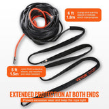 Darrahopens Hampers > Gift Hampers > Wine & Champagne Hampers VEVOR Synthetic Winch Rope, 12.7 mm x 28 m, 142.3 kN, Synthetic Winch Line Cable Rope with Protective Sleeve + Forged Winch Hook + Pull Strap, Universal Fit for SUV, Large Off-Road Vehicle, Truck