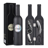 Darrahopens Hampers > Gift Hampers > Wine & Champagne Hampers Wine Accessories Gift Set (Black), 5-Piece Bottle Corkscrew Opener Kit with Novelty Bottle-Shaped Case, Valentine's Day Gift for Wine Lovers