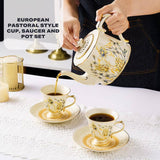 Darrahopens Hampers > Tea & Coffee Hampers Ears of wheat European afternoon tea coffee cups saucers and teapot