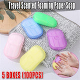 Darrahopens Health & Beauty > Bath & Body > Bath Additives 100Pcs Scented Foaming Paper Soap Portable Washing Sheets for Travel