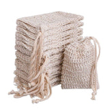 Darrahopens Health & Beauty > Bath & Body > Bath Additives 50PCS Soap Exfoliating Bags Cotton Linen Foaming Soap Saver Bag Pouch Drawstring
