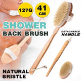 Darrahopens Health & Beauty > Bath & Body > Bath Additives Long Handle Wooden Back Brush with Natural Bristles for Shower and Bath