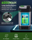 Darrahopens Health & Beauty > Bath & Body > Bath Additives Portable shower pump, equipped with a rechargeable 6000mAh battery - outdoor shower, IPX7 waterproof, with temperature display - suitable for camping, car washing and pet car washing (gray)
