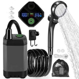 Darrahopens Health & Beauty > Bath & Body > Bath Additives Portable shower pump, equipped with a rechargeable 6000mAh battery - outdoor shower, IPX7 waterproof, with temperature display - suitable for camping, car washing and pet car washing (gray)