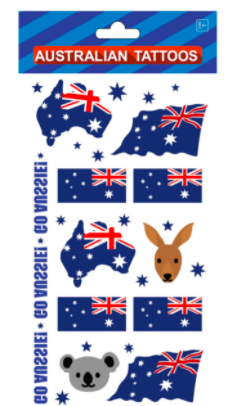 Darrahopens Health & Beauty > Bath & Body Body Tattoos Fake Temporary Face Australian Aussie Day Flag Contemporary Tats