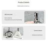 Darrahopens Health & Beauty > Bath & Body > Body Wash & Hand Soap Modern Ceramic Soap & Lotion Dispenser - Unique Geometric Designs, 300ml Capacity(Triangular lotion bottle, silver)