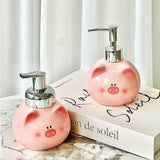 Darrahopens Health & Beauty > Bath & Body > Body Wash & Hand Soap Pink Cute Pink Pig Ceramic Soap Dispenser with Pump - Adorable Bathroom Accessory for Lotion, Shampoo, and Shower Gel