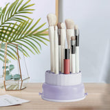 Darrahopens Health & Beauty > Cosmetic Storage 3 In 1 Makeup Brushes Cleaner Sponge Brush Washing Box Makeup Brush Drying Basket(Beige)