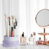 Darrahopens Health & Beauty > Cosmetic Storage 3 In 1 Makeup Brushes Cleaner Sponge Brush Washing Box Makeup Brush Drying Basket(Light Purple)