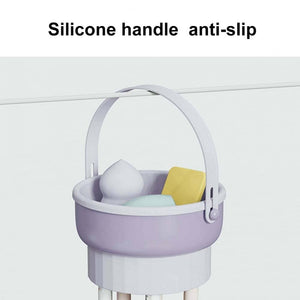 Darrahopens Health & Beauty > Cosmetic Storage 3 In 1 Makeup Brushes Cleaner Sponge Brush Washing Box Makeup Brush Drying Basket(Light Purple)