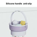 Darrahopens Health & Beauty > Cosmetic Storage 3 In 1 Makeup Brushes Cleaner Sponge Brush Washing Box Makeup Brush Drying Basket(Light Purple)