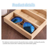 Darrahopens Health & Beauty > Cosmetic Storage > Cosmetic & Toiletry Bags 1 Pack Bamboo Sunglasses Display Tray Eyewear Storage Case for Home or Office, Tray Display Showcase Organizer Box (Only storage box)