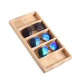 Darrahopens Health & Beauty > Cosmetic Storage > Cosmetic & Toiletry Bags 1 Pack Bamboo Sunglasses Display Tray Eyewear Storage Case for Home or Office, Tray Display Showcase Organizer Box (Only storage box)
