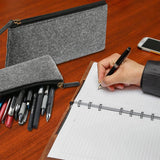 Darrahopens Health & Beauty > Cosmetic Storage > Cosmetic & Toiletry Bags 10PCS Large Capacity Felt Pencil Case Stationery Organizer Cosmetic Storage Bag