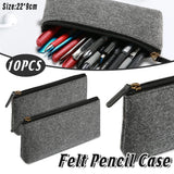 Darrahopens Health & Beauty > Cosmetic Storage > Cosmetic & Toiletry Bags 10PCS Large Capacity Felt Pencil Case Stationery Organizer Cosmetic Storage Bag