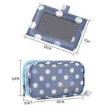 Darrahopens Health & Beauty > Cosmetic Storage > Cosmetic & Toiletry Bags 2 Layer Makeup Bag w/ Mirror Travel Cosmetic Bag Organizer Brush Slots Portable