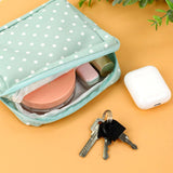 Darrahopens Health & Beauty > Cosmetic Storage > Cosmetic & Toiletry Bags 3PCS Cotton Sanitary Napkin Storage Bag Pink Leaves Cactus Dots Portable Pouch