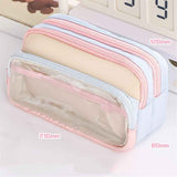 Darrahopens Health & Beauty > Cosmetic Storage > Cosmetic & Toiletry Bags 4-Layer Transparent Large Capacity Pencil Case - Aesthetic Style Makeup & Supplies Organizer Pouch (Pink blue)
