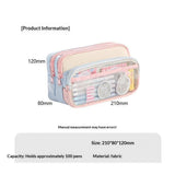 Darrahopens Health & Beauty > Cosmetic Storage > Cosmetic & Toiletry Bags 4-Layer Transparent Large Capacity Pencil Case - Aesthetic Style Makeup & Supplies Organizer Pouch (Pink blue)