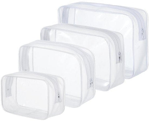 Darrahopens Health & Beauty > Cosmetic Storage > Cosmetic & Toiletry Bags 4-Piece Transparent Travel Toiletry Bag - Portable Makeup Bag - Multifunctional Waterproof Set - Skin Care & Makeup Bag